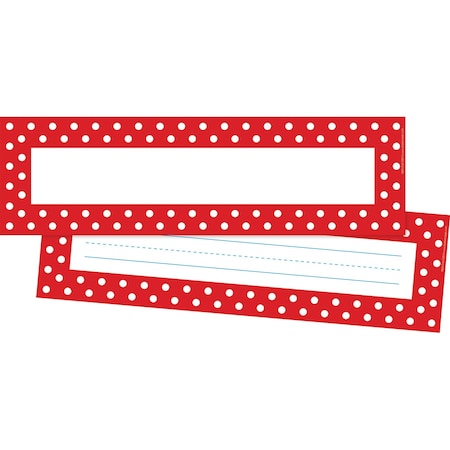 Barker Creek Red & White Dot Bulletin Board Signs/Name Plates, 36/Pack 1429